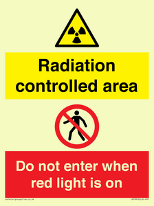 Radiation controlled area
Do not enter when red light is on